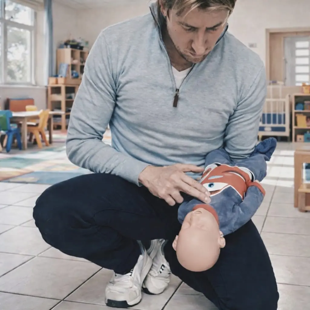 Formation aux gestes d’urgence avec un mannequin nourrisson dans une structure d’accueil